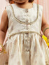 Girl's' Cream Kurta Pant Set